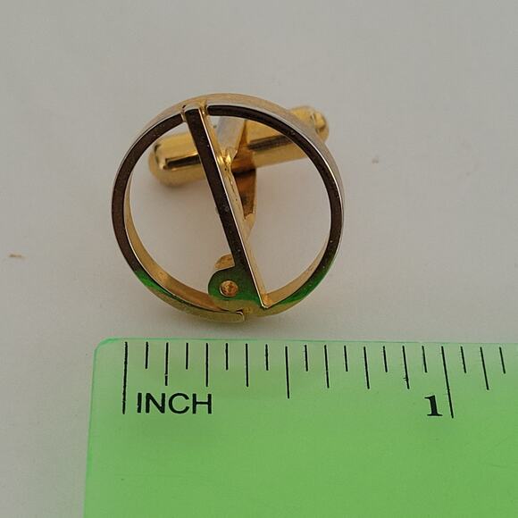 Dunhill D Cufflinks Gold Tone Logo Round Logo Vintage Retro - Picture 5 of 5